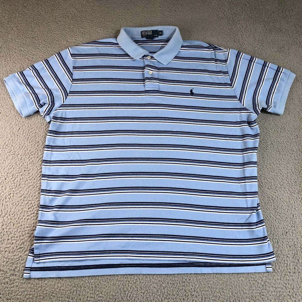 Polo Ralph Lauren Shirt Adult Extra Large Blue Dad Pony Logo Preppy Men Slit
